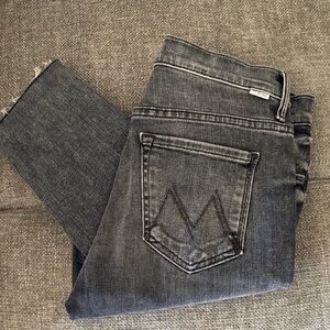 MOTHER The Stunner Ankle Fray Women's Skinny Jeans in Dark Gray